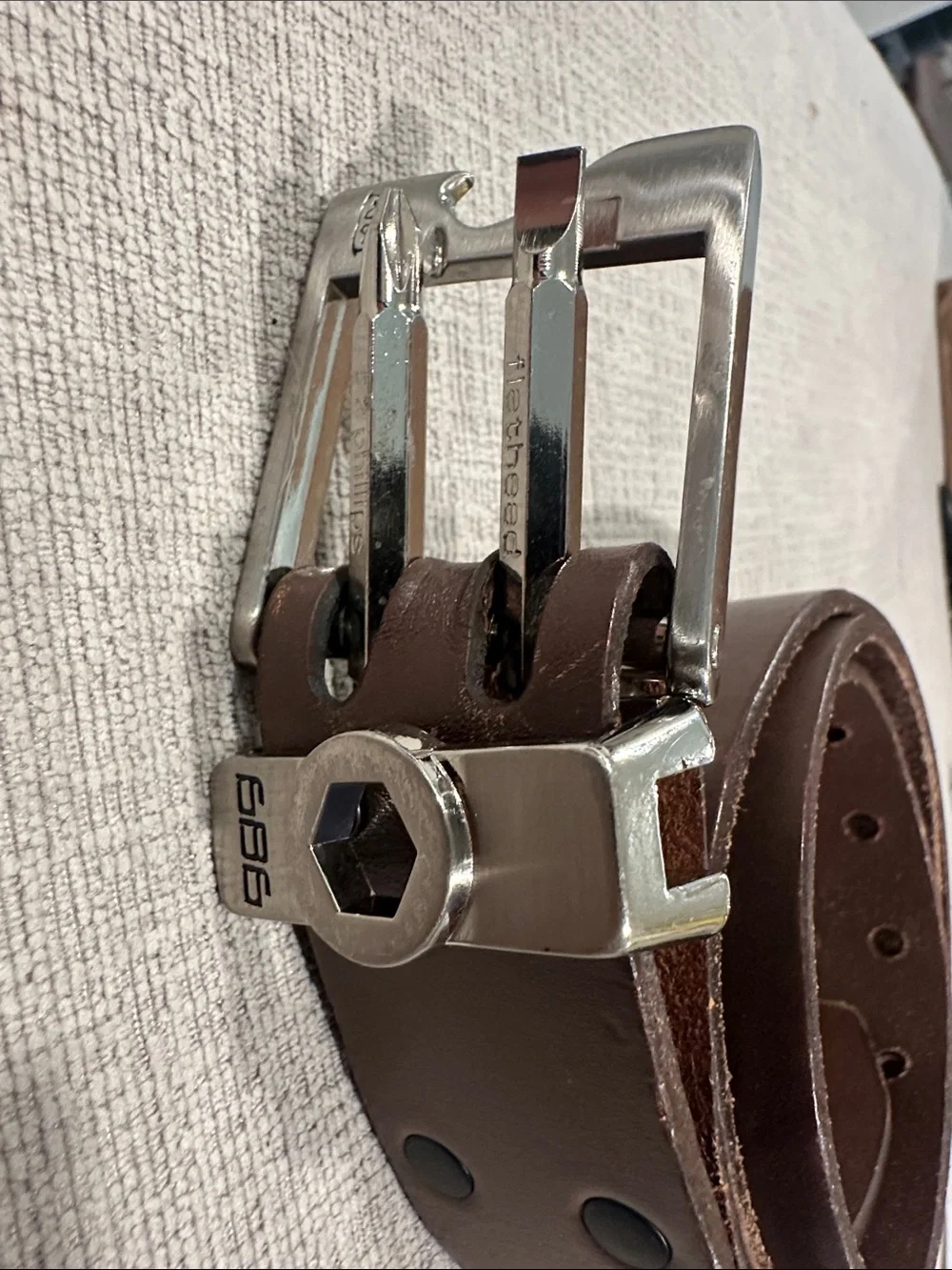 686 Brown Leather “tool” Belt with Silver Buckle